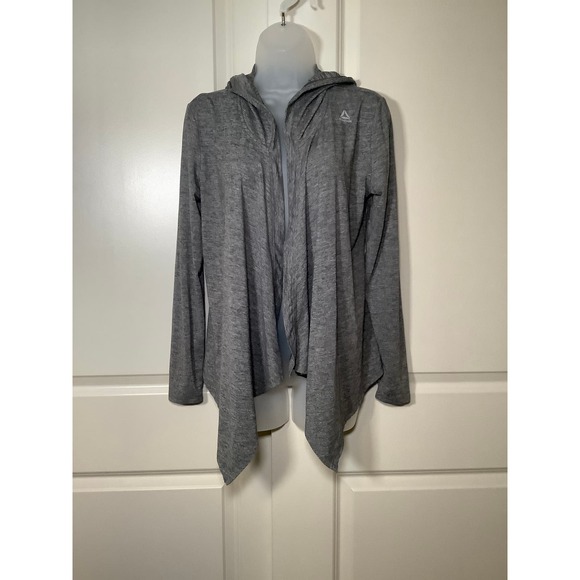 Reebok Women's Jacket Size Small Activewear Hooded Handkerchief Hem Open Style - Picture 1 of 5